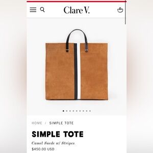 Clare V NWOT Simple Tote, Suede
